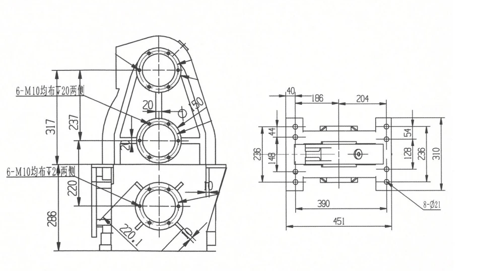 M9 medium-height mounting dimension drawing; linear dimensions in mm